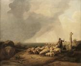 VERBOECKHOVEN Eugene Joseph 1799-1881,Schäfer mit seiner Herde bei aufziehendemGewit,1881,Eva Aldag 2008-09-06