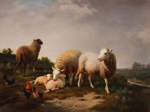 VERBOECKHOVEN Eugene Joseph 1799-1881,Sheep and chickens,1856,Bonhams GB 2024-03-13