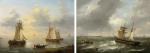 VERBOECKHOVEN Louis I,A calm: sailingvessels in an estuary at dusk ; A s,Christie's 2001-06-19