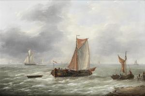 VERBOECKHOVEN Louis I,Dutch barges and other craft plying their trade, w,Bonhams 2012-09-26