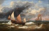 VERBOECKHOVEN Louis I 1802-1884,Pêcheurs avant l'orage,Horta BE 2021-02-22