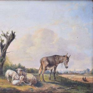 VERBOECKHOVEN Louis II 1827-1884,Shepherd with flock in landscape,Amberes BE 2022-10-03