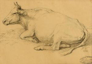 VERBOECKOVEN Eugène 1798-1881,Cow Resting,1866,Morgan O'Driscoll IE 2023-05-22