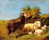 VERBOEE KHOREN Eugene 1800-1900,SHEEP RESTING IN LANDSCAPE,Charlton Hall US 2011-09-10