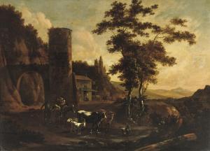VERBOOM Willem Hendricksz,A wooded landscape with peasants and their cattle,,Christie's 2008-05-06