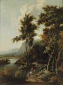 VERBOOM Willem Hendricksz 1640-1718,Paesaggio fluviale con viandanti,Minerva Auctions IT 2014-05-27