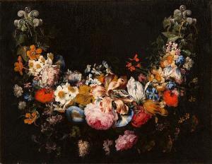 VERBRUGGEN GasparPieter II 1664-1730,A SWAG OF FLOWERS,Grogan & Co. US 2015-03-22