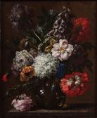 VERBRUGGEN GasparPieter II,Still life of flowers in a glass vase upon a stone,Sotheby's 2022-11-10