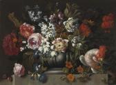VERBRUGGEN GasparPieter II,STILL LIFE OF FLOWERS IN A STONE URN WITH A PARROT,Sotheby's 2013-06-06