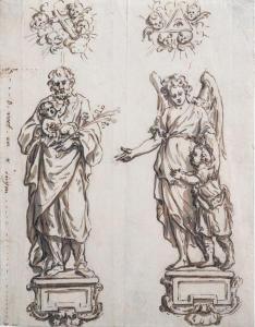 VERBRUGGEN Hendrik Franciscus 1655-1725,Study for Two Carved Sculptures of a Saint H,John Nicholson 2017-05-31
