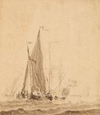 VERBRUGGEN Jan 1712-1780,Two Small Drawings of Ships,Lempertz DE 2021-11-20