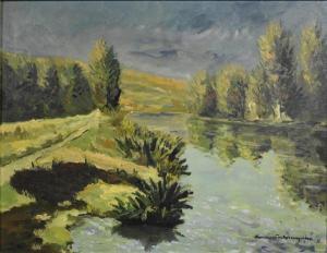 VERBRUGGHE Henri 1903,Paysage au ruisseau,Etienne de Baecque FR 2018-09-19
