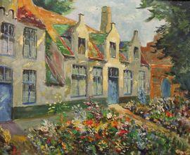 VERBRUGHE Charles Henri 1877-1975,Jardin fleuri à Bruges,Kahn & Associes FR 2021-11-21