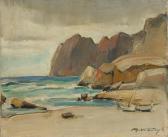 VERBURGH Medard 1886-1957,Barques sur la plage,1933,Horta BE 2010-03-08