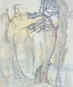 VERCELLI Gemma 1906-1995,Landscape with trees,Mallams GB 2023-10-18
