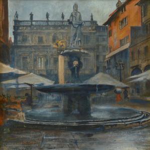 VERCELLI Giulio Romano 1871-1951,Monumento in piazza,Meeting Art IT 2024-01-24