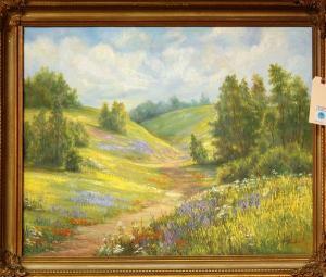 VERCINSKY Lydia 1918-2001,Rolling Hills Blanketed with Wildflowers,Clars Auction Gallery 2010-04-10