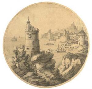 VERCRUYS Theodor 1680-1739,An imaginary coastal landscape with a tower,Christie's GB 2005-11-16