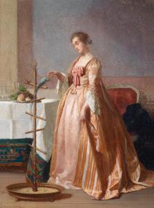 VERDICKT F,Young Woman with Parrot,Palais Dorotheum AT 2013-12-11