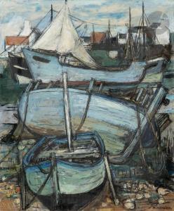 VERDIER Maurice 1919-2003,Morbihan, Barques à marée basse,1955,Ader FR 2023-10-20