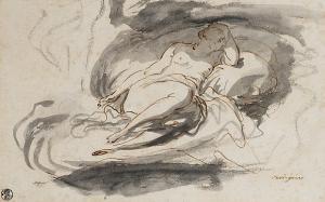VERDIGUIER Jean Michel 1706-1796,a female nude reclining on a bed,Bonhams GB 2006-03-07