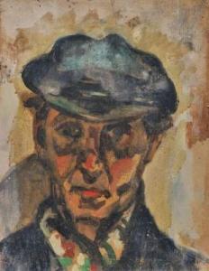 VERDILHAN Andre 1881-1963,Portrait d'un homme à la casquette.,Damien Leclere FR 2009-12-19