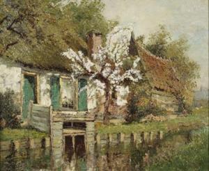 verdlak 1900-1900,Landscape with Cottage and Stream,Gray's Auctioneers US 2009-11-14