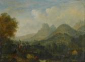 VERDONCK Cornelis 1600-1700,A mountainous river landscape with a horsemen cros,Bonhams GB 2008-04-23