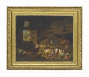 VERDUSSEN Jan Peeter,Cows, sheep, and other animals in a barn interior,,Christie's 2016-04-26