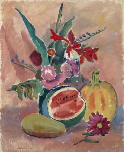 VEREISKY Orest 1915-1993,Still Life with Flowers and Watermelon,1943,MacDougall's GB 2015-12-02