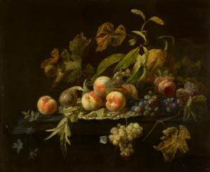 VERELST Herman 1642-1702,Still life of peaches,1687,Sotheby's GB 2020-05-07