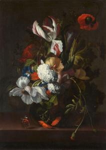 VERELST Simon Pietersz. 1644-1721,Blumenstillleben mit Schmetterling,Lempertz DE 2023-11-18