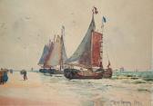 VERGEY R.W,Sailing vessels at low tide,1890,Mallams GB 2012-10-03