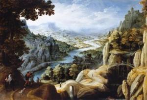 VERHAECHT Tobias 1561-1631,mountainous river Landscape with Jacob and Laban,Sotheby's GB 2005-12-08