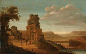 VERHAERT Dirck 1610-1680,A Mediterranean river landscape with shepherds,Palais Dorotheum 2022-11-10