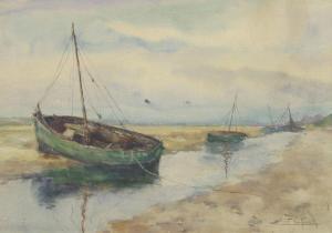 VERHEVICK Firmin 1874-1962,Chaloupes de pêcheurs sur la plage,Campo & Campo BE 2019-10-23