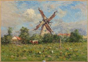 VERHEYDEN Isidore 1846-1905,Paysage au moulin,VanDerKindere BE 2019-05-28