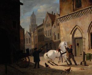 VERHEYEN Jan Hendrik 1778-1846,Bridling the horse,Glerum NL 2010-05-17