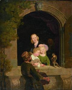 VERHEYEN Jan Hendrik 1778-1846,Mère et ses enfants à la fenêtre,Etienne de Baecque FR 2019-11-18