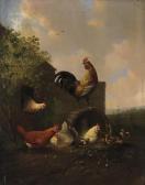 VERHOESEN Albertus 1806-1881,Poultry on the yard. Signed and dated lower left: ,Van Ham 2007-11-17