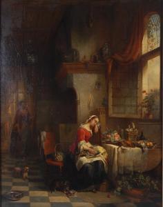 VERHOEVEN BALL Adrien Joseph 1824-1882,The sleeping kitchen-maid,1850,Lacy Scott & Knight 2019-12-14