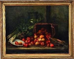 VERHOEVEN Seraphin Achille 1847-1905,«Nature morte aux pommes»,Salles de ventes Pillet FR 2010-04-25