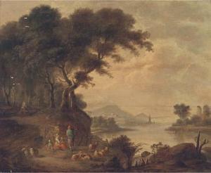 VERHULST Antoine Pierre,A wooded river landscape with figures and sheep, a,Christie's 2005-02-23