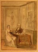 VERHULST Charles Pierre 1774-1820,Couple dans un intérieur,The Romantic Agony BE 2016-11-25