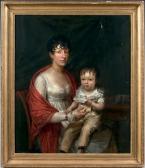 VERHULST Charles Pierre 1774-1820,Portrait de femme avec son enfant,1804,De Maigret FR 2017-12-08