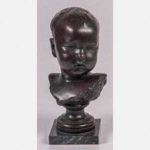 VERLET Raoul Charles 1857-1923,Infant Child Bust,,1892,Gray's Auctioneers US 2021-08-18