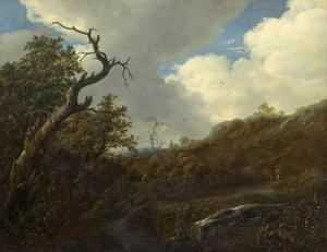 VERMEER VAN HAARLEM Jan, Johannes I,Forest landscape with travellers,Galerie Koller 2022-04-01