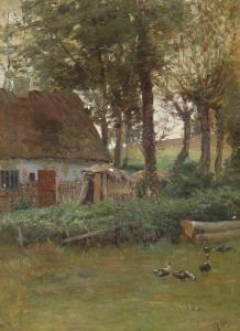 VERMEHREN Gustav 1863-1931,Scenery from a thatched farmhouse,Bruun Rasmussen DK 2024-04-08
