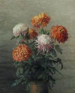 vermehren yelva 1880-1978,Still life with chrysanthemum,Bruun Rasmussen DK 2017-02-13