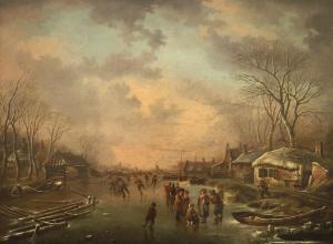 VERMEULEN Andries,Dutch winter landscape with skaters and other figu,Woolley & Wallis 2021-08-11